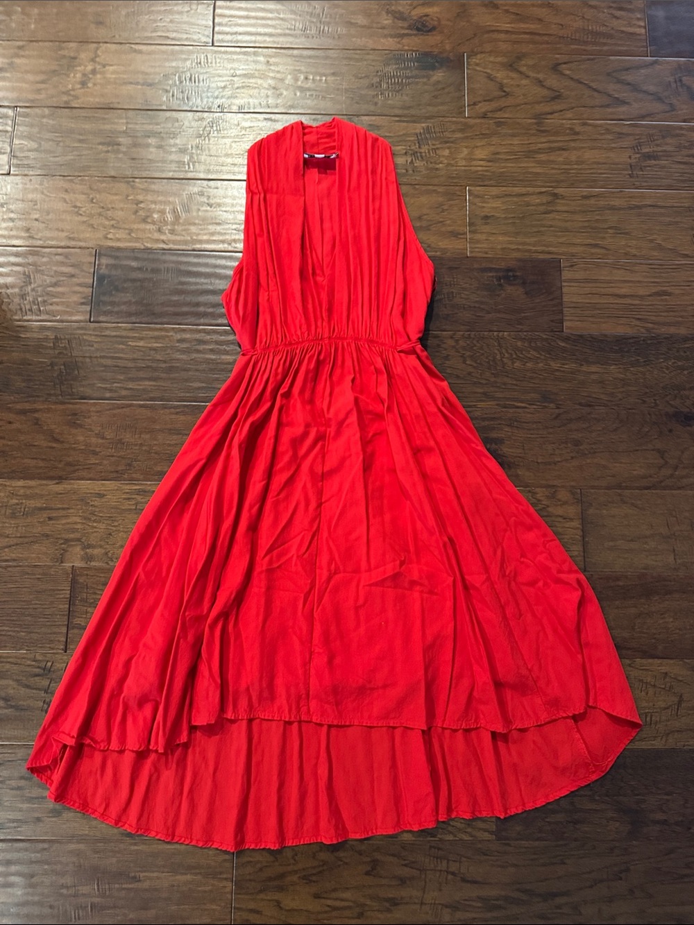 Molly Bracken Red High-Low Sleeveless Maxi Dress